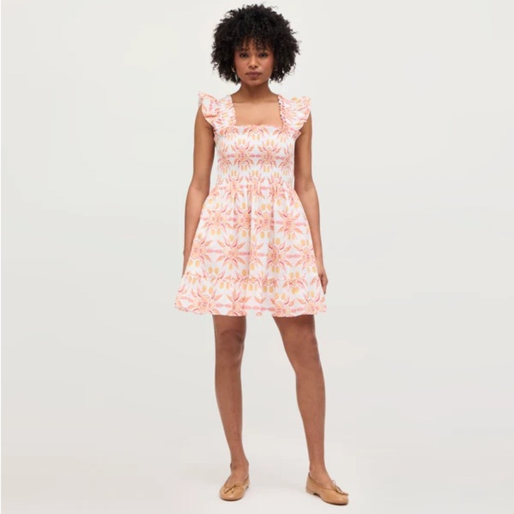 Medium The Elizabeth Nap Dress - Orange Shell Mosaic Cotton